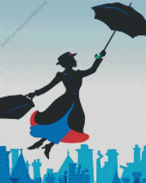 Mary Poppins Silhouette Diamond Painting