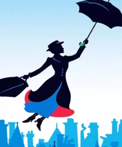 Mary Poppins Silhouette Diamond Painting