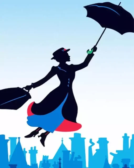 Mary Poppins Silhouette Diamond Painting