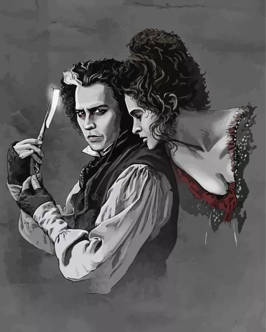 Mrs Lovett and Sweeney Todd Diamond By Numbers Mrs Lovett And Sweeney Todd Diamond Painting