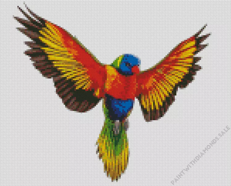 Rainbow lorikeet flying Diamond Dotz Rainbow Lorikeet Flying Diamond Painting