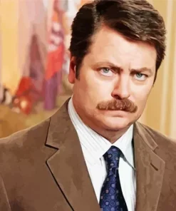 Ron Swanson Character Diamond Painting