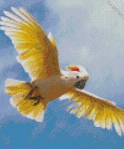 Salmon Crested Cockatoo Flying Diamond Painting