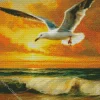 Seagull And Sunset Diamond Painting