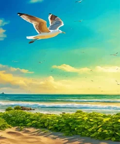 Seagull Bird Flying Diamond Painting