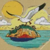 Seagull Flying Over An Island Diamond Painting