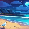 Seagull On The Beach Diamond Painting