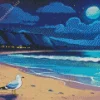 Seagull On The Beach Diamond Painting