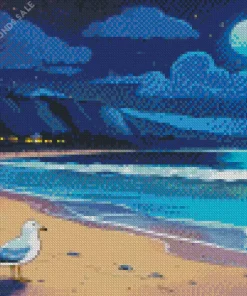 Seagull On The Beach Diamond Painting