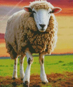 Sheep In Field Diamond Painting