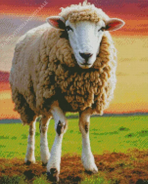 Sheep In Field Diamond Painting