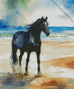 Shire Horse In The Beach Diamond Painting