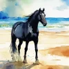 Shire Horse In The Beach Diamond Painting