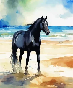 Shire Horse In The Beach Diamond Painting