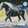 Shire Horse With Moonlight Diamond Painting