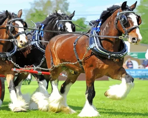 Shire Horses Diamond Painting