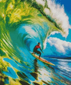 Surfer In Bali Beach Diamond Painting