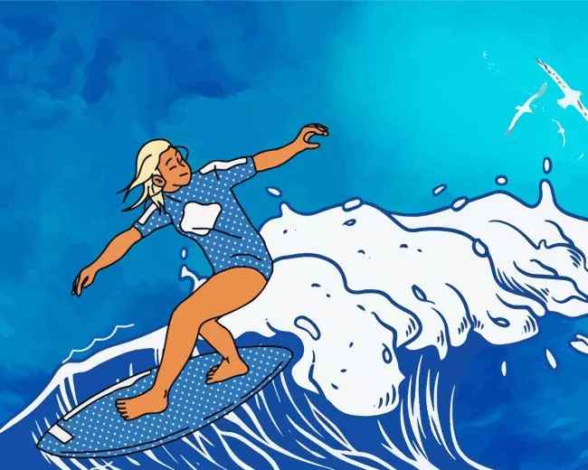 Surfing Diamond With Numbers Surfing Diamond Painting