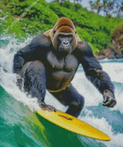 Surfing Gorilla Diamond Painting