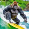 Surfing Gorilla Diamond Painting