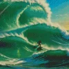 Surfing In Big Waves Diamond Painting