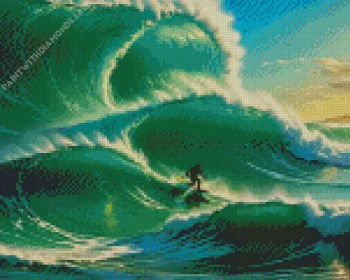 Surfing In Big Waves Diamond Painting