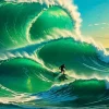 Surfing In Big Waves Diamond Painting