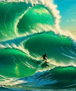 Surfing In Big Waves Diamond Painting