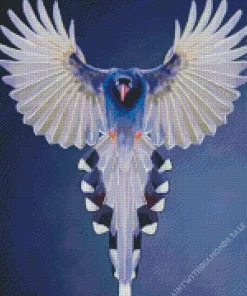 Taiwan Blue Magpie Bird Flying Diamond Painting