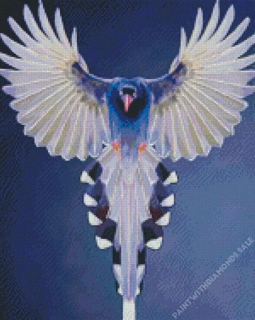 Taiwan Blue Magpie Bird Flying Diamond Painting