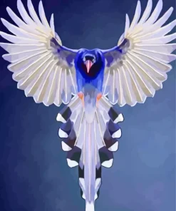 Taiwan Blue Magpie Bird Flying Diamond Painting