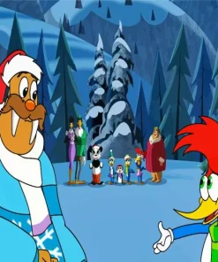 Woody Woodpecker And Santa Diamond Painting