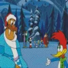 Woody Woodpecker And Santa Diamond Painting