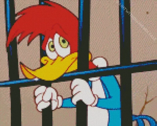 Woody Woodpecker In Prison Diamond Painting