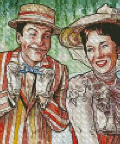 Abstract Bert And Mary Poppins Diamond Painting