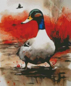 Abstract Common Merganser Diamond Painting