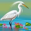 Abstract Great Egret Diamond Painting
