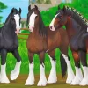 Abstract Shire Horses Diamond Painting