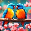 Adorable Lovebirds Diamond Painting