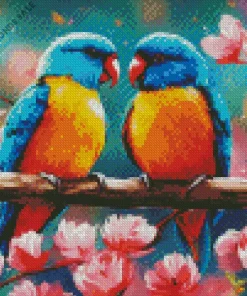 Adorable Lovebirds Diamond Painting