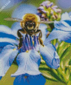 Bee On A Bluebonnet Diamond Painting