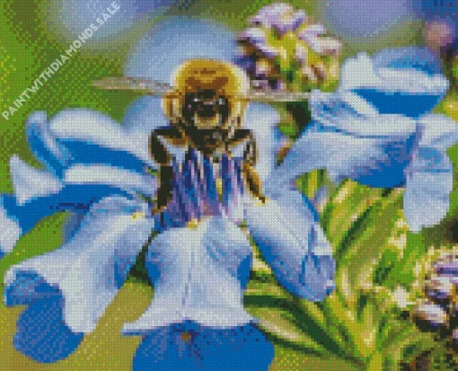 Bee On A Bluebonnet Diamond Painting