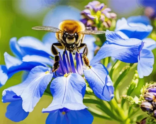 Bee On A Bluebonnet Diamond Painting