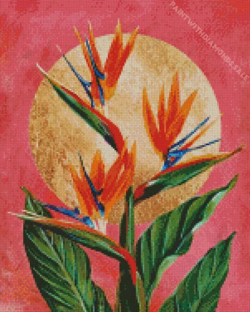 Bird Of Paradise Flower Art Diamond Painting