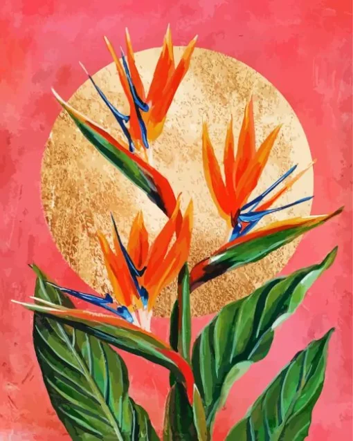 Bird Of Paradise Flower Art Diamond Painting