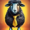 Black Sheep With Tie Diamond Painting