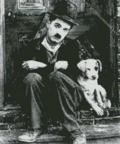 Black And White Charlie Chaplin Diamond Painting