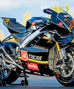 Black Aprilia Motorcycle Diamond Painting