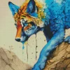 Blue Coyote Diamond Painting