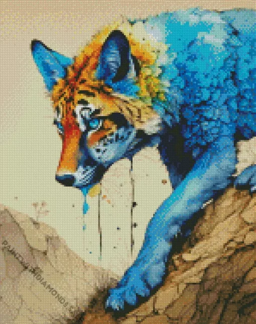 Blue Coyote Diamond Painting